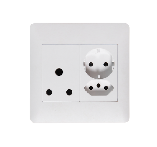 Flush Mounted SSO (1x16A 3PIN / 1 x 3PIN Euro Socket / 1 x Schuko Socket) - Apollo