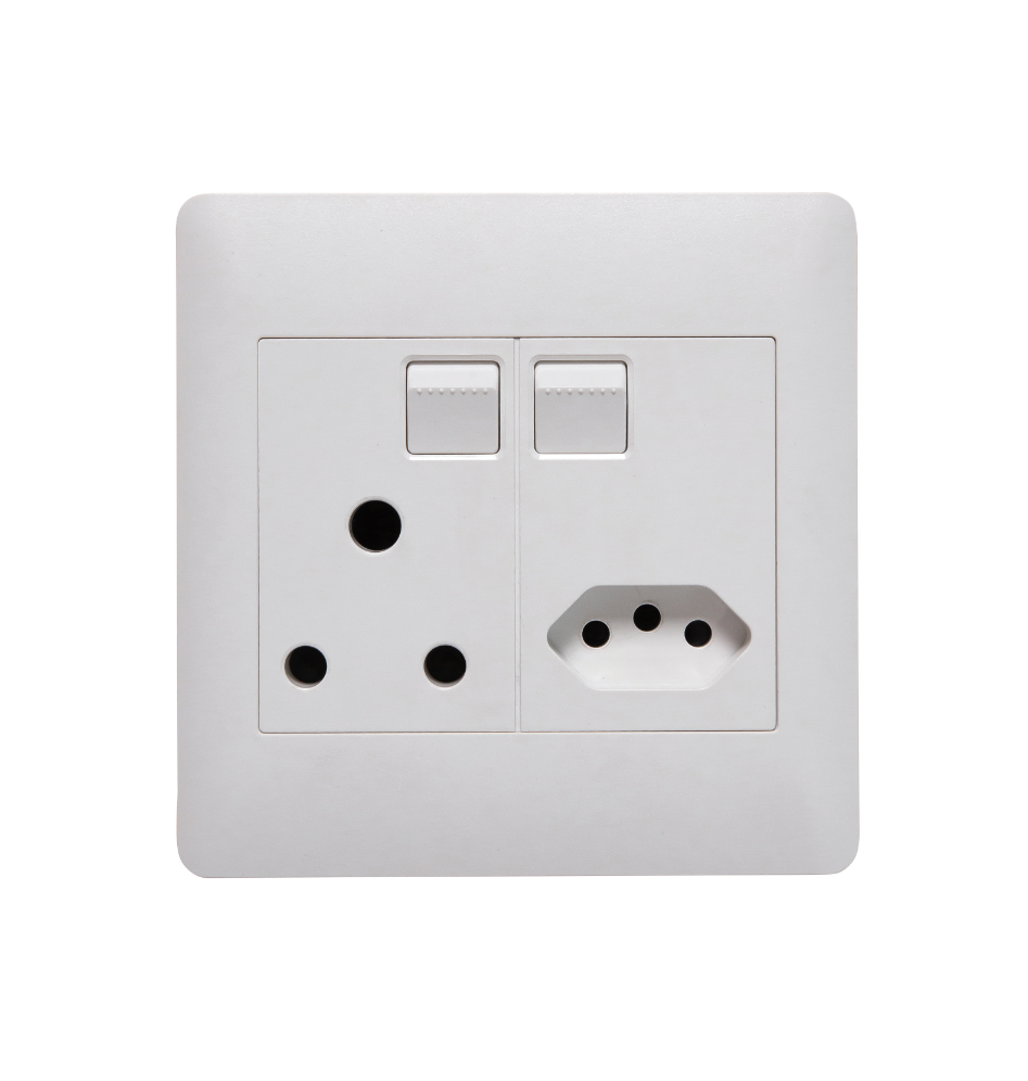 Flush Mounted SSO (1 x 16A  3PIN / 1 x 3PIN Euro Socket) - Apollo