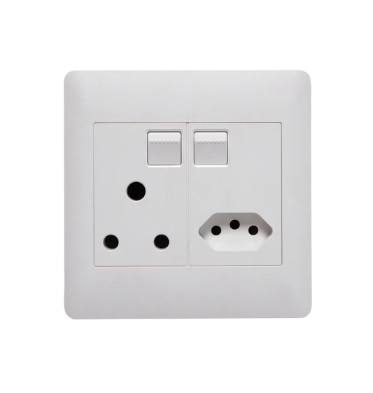 Flush Mounted SSO (1 x 16A  3PIN / 1 x 3PIN Euro Socket) - Apollo
