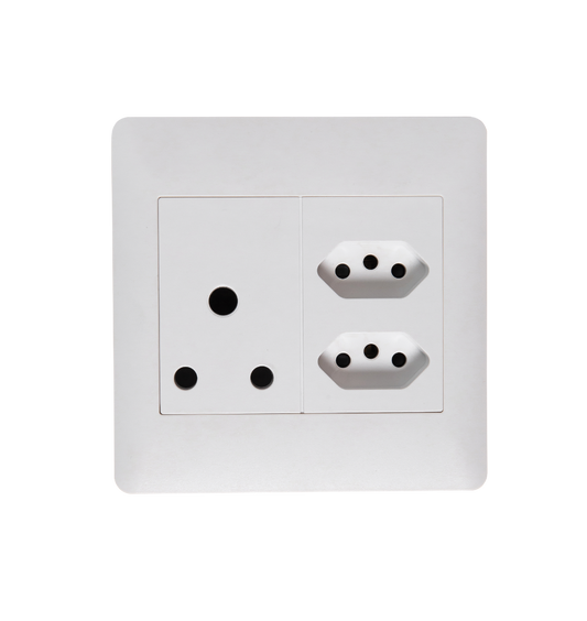 Flush Mounted SSO (1 x 16A 3PIN / 2 x 3PIN Euro Socket) - Apollo