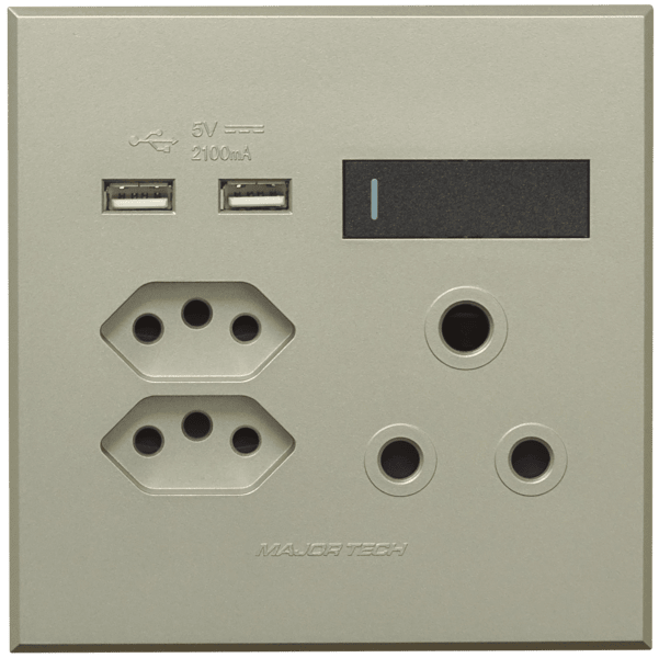 Flush Mounted SSO (1 x 16A 3PIN / 2 x 3PIN EURO / 2 x USB TYPE A OUTLETS) - Veti 3