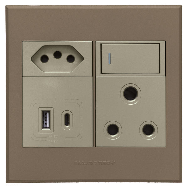 Flush Mounted SSO (1 x 16A 3 PIN / 2 x 3 PIN EURO / 2 x USB TYPE A & C OUTLET) - Veti 3