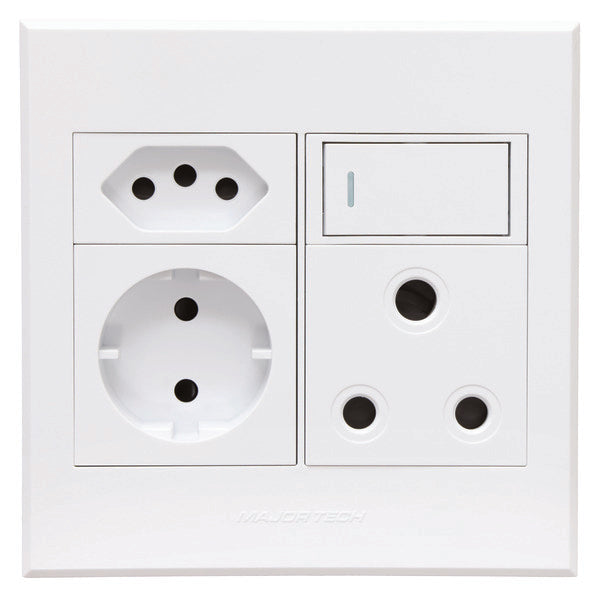 Flush Mounted SSO (1 x 16A 3PIN / 1 x 3PIN EURO SOCKET / 1 x SCHUKO SOCKET) - Veti 3