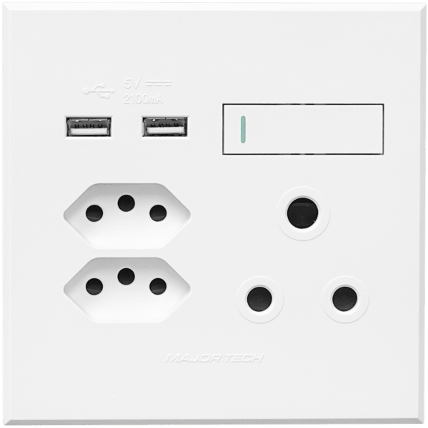 Flush Mounted SSO (1 x 16A 3PIN / 2 x 3PIN EURO / 2 x USB TYPE A OUTLETS) - Veti 3