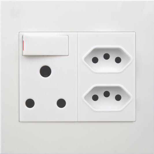 Flush Mounted SSO (1 x 16A 3PIN / 2 x 3PIN Euro Socket) - Dena Q