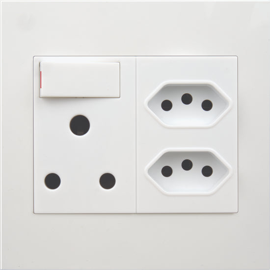 Flush Mounted SSO (1 x 16A 3PIN / 2 x 3PIN Euro Socket) - Dena Q
