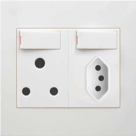 Flush Mounted SSO (1 x 16A  3PIN / 1 x 3PIN Euro Socket) - Dena Q