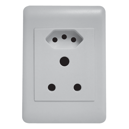 Flush Mounted Unswitched Socket Outlet (1 x 16A 3PIN / 1x 3PIN Euro) - Apollo