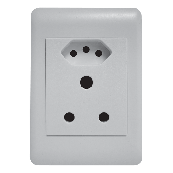 Flush Mounted Unswitched Socket Outlet (1 x 16A 3PIN / 1x 3PIN Euro) - Apollo