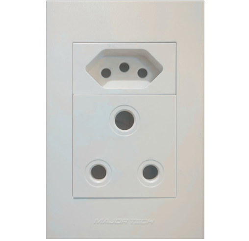 Flush Mounted Unswitched Socket Outlet (1 x 16A 3PIN / 1 x 3PIN EURO) - Veti 3