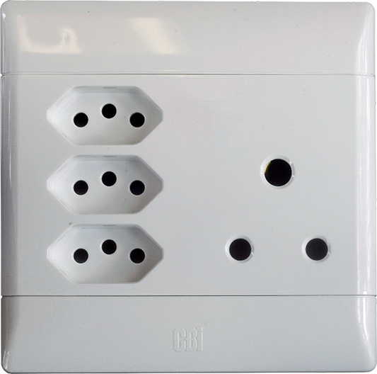 Flush Mounted SSO (1 x 16A 3PIN / 3 x 3PIN EURO SOCKET) - CBI